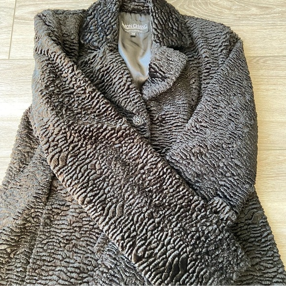 Simon Chang Heavy Crinkled Black Velvet Jacket - Picture 7 of 15